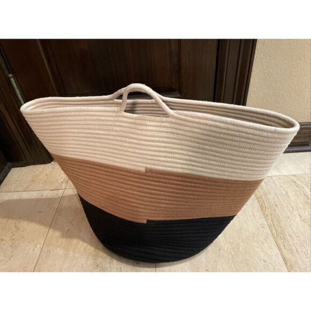 Cotton Rope Tote Bin Block Color